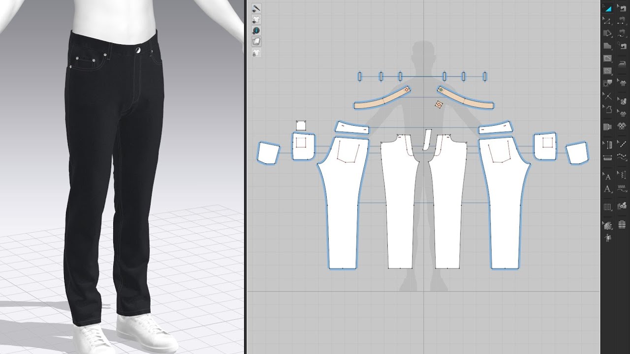 Drafting Men Jeans, Clo, Marvelous Designer