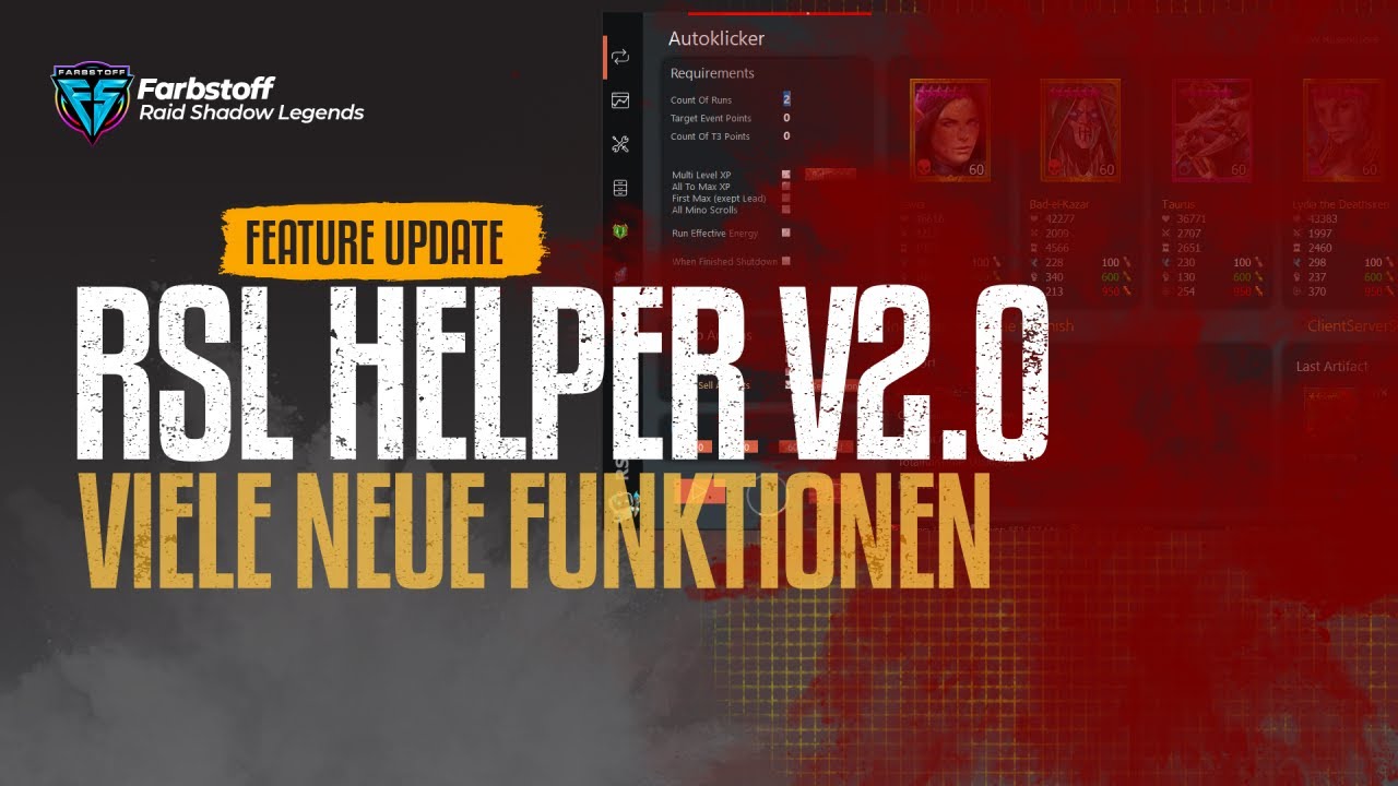 Raid: Shadow Legends - RSL Helper V2.0 - Viele neu Features - Sollte man haben :)
