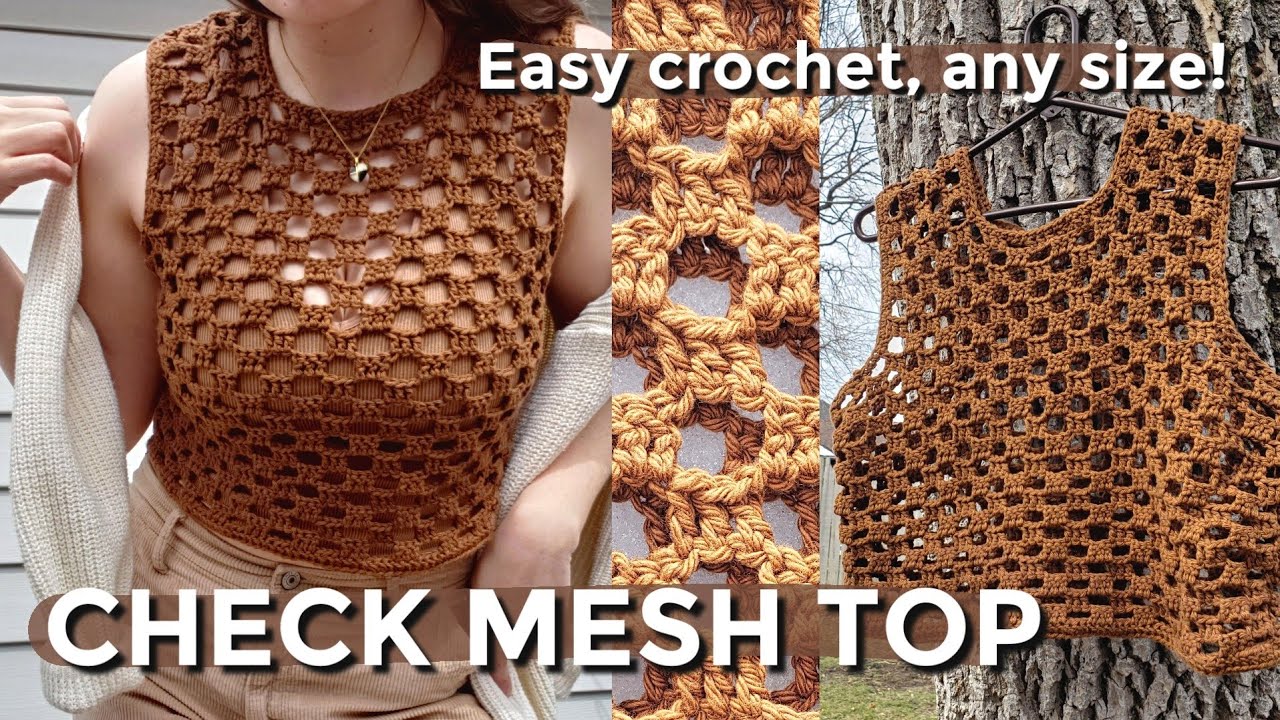 Easy Summer Top Tutorial ✰ Check Mesh Crochet Top ✰ made-to-measure advanced beginner crochet