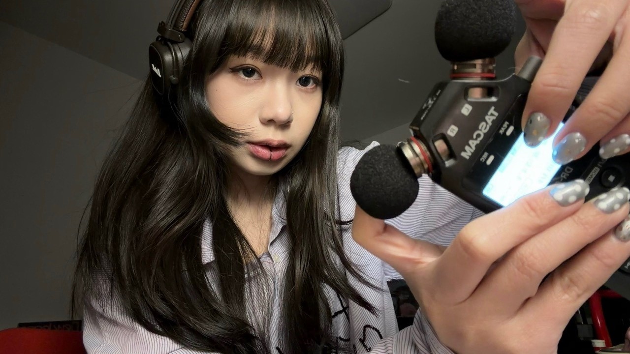 ASMR Tascam Tingles | mic biting, mic scratching, mic brushing, spoolie sounds