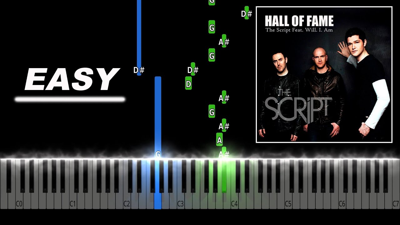 The Script - Hall of Fame Easy Piano Tutorial
