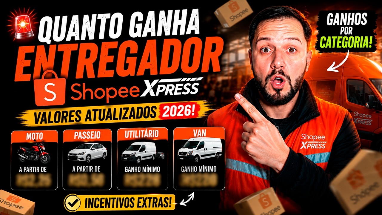 🚨 QUANTO GANHA UM ENTREGADOR DA SHOPEE EM 2026? VALORES ATUALIZADOS!
