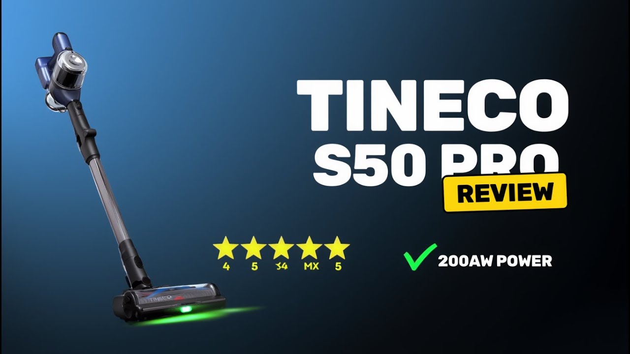 ✅Tineco Pure ONE S50 Pro Review &ndash; 200AW Suction, Zero Tangle Brush & Smart Green Light Tested!