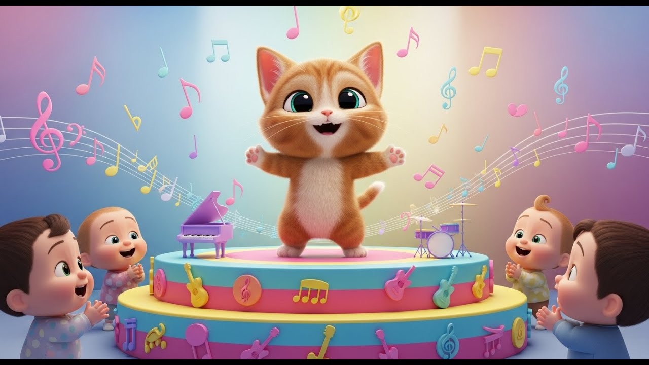 Little Cat Dance 🐱🎶 | Baby Giggles TV Cute Dance Song for Toddlers