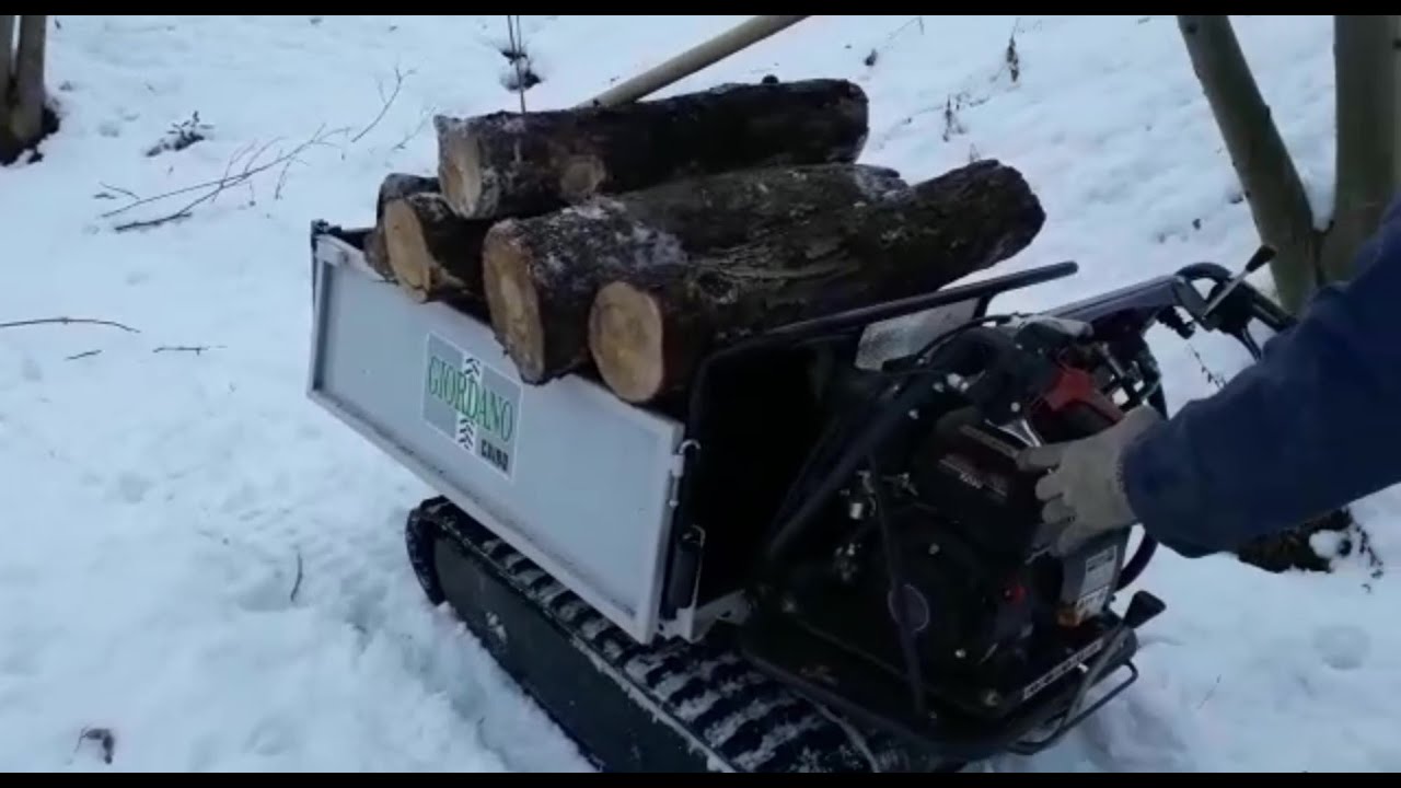 Motocarriola Cingolata GIOR 600 Honda in Bosco Innevato Cassone Agricolo Forestale da Giordano Cairo