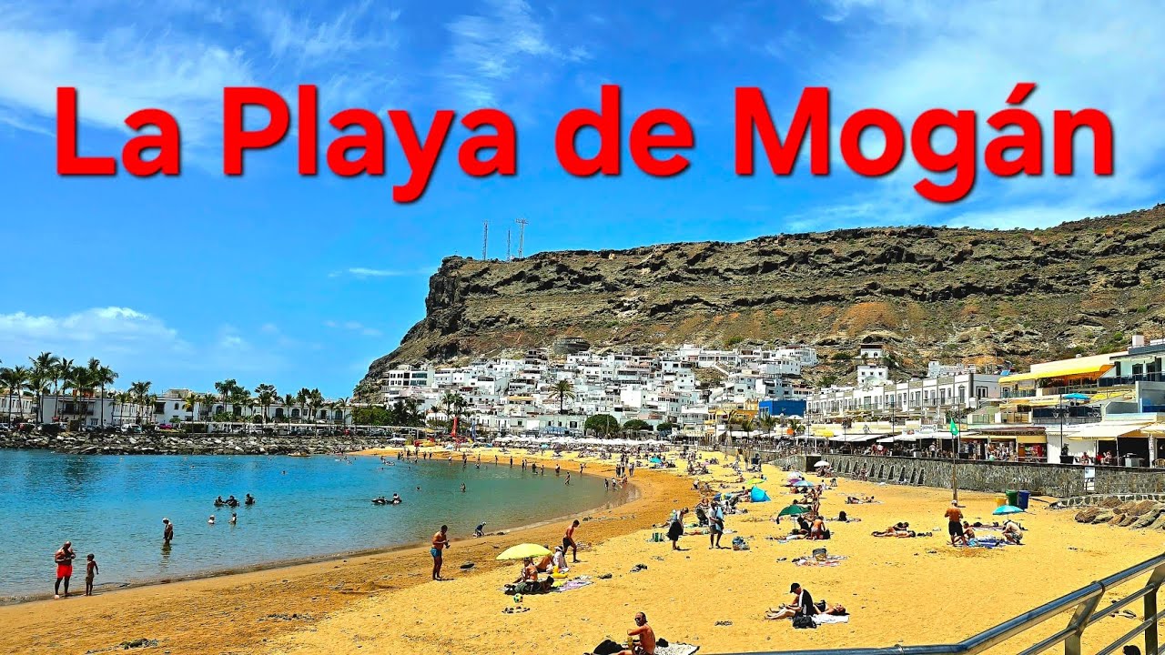 La Playa de Mogán, Provinz Las Palmas, Gran Canaria, Spanien. 4K Video a relaxing walk.