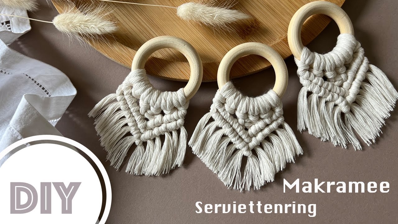 DIY Anleitung Makramee Serviettenringe selber machen Tischdeko Macrame napkin ring Tutorial BinnBonn