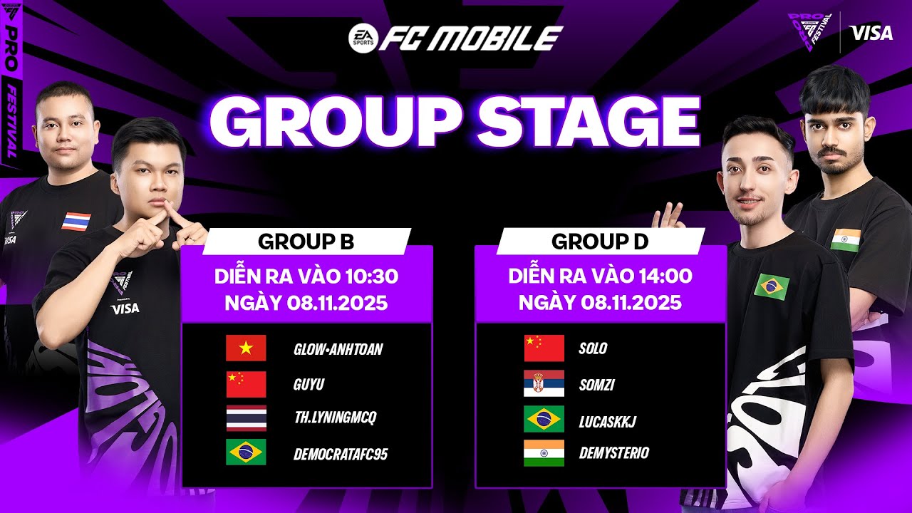 [LIVESTREAM] V&Ograve;NG GROUPSTAGE GROUP B & GROUP D | 08.11.2025 | FC PRO FESTIVAL 2025