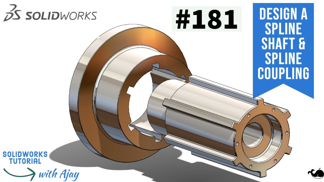 How to Design a Spline shaft & spline coupling #181 |#Industrial design | @DesignWithAjay