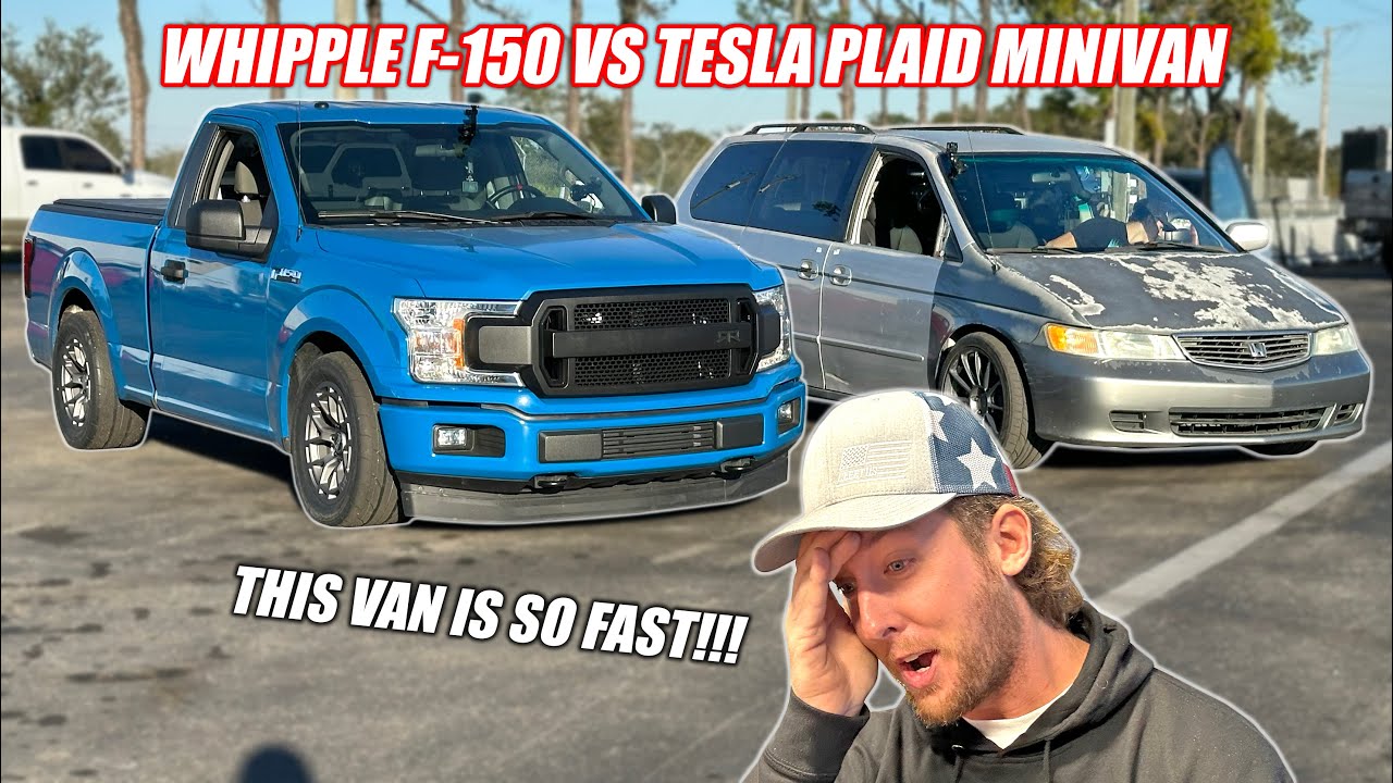 Гонки на минивэне Tesla Plaid SLEEPER! Наш Whipple F-150 прошёл САМЫЙ БЫСТРЫЙ обгон на сегодняшни...