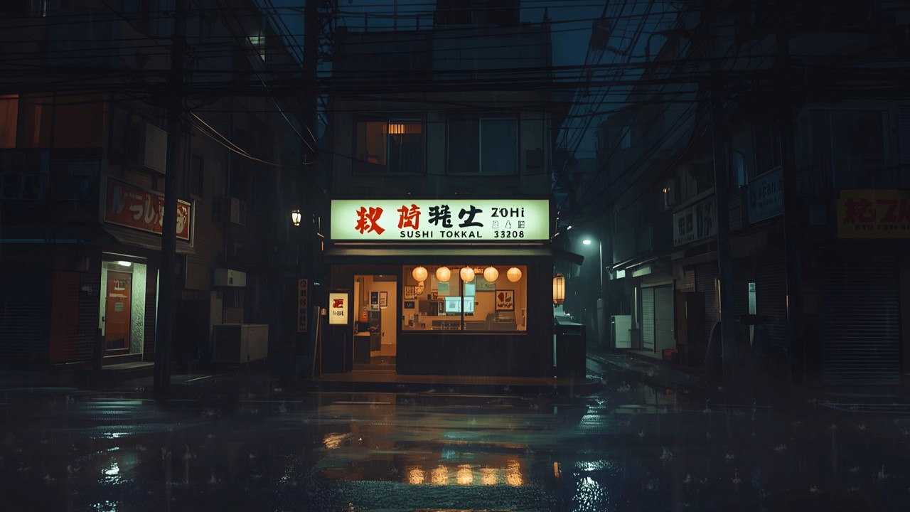 90s Midnight Tokyo Café ☕ Cozy Rain Lofi for Late Night Work