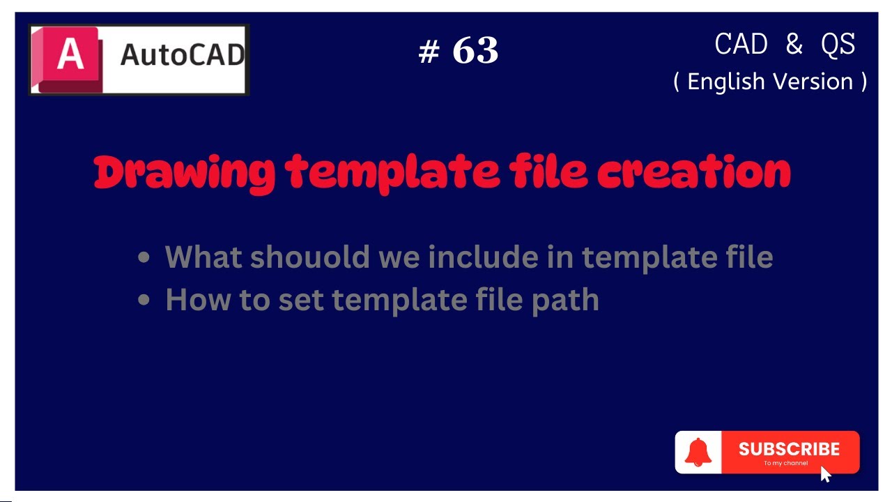 #Autocad 63 English Version | What should we prepare to save time before start drawing