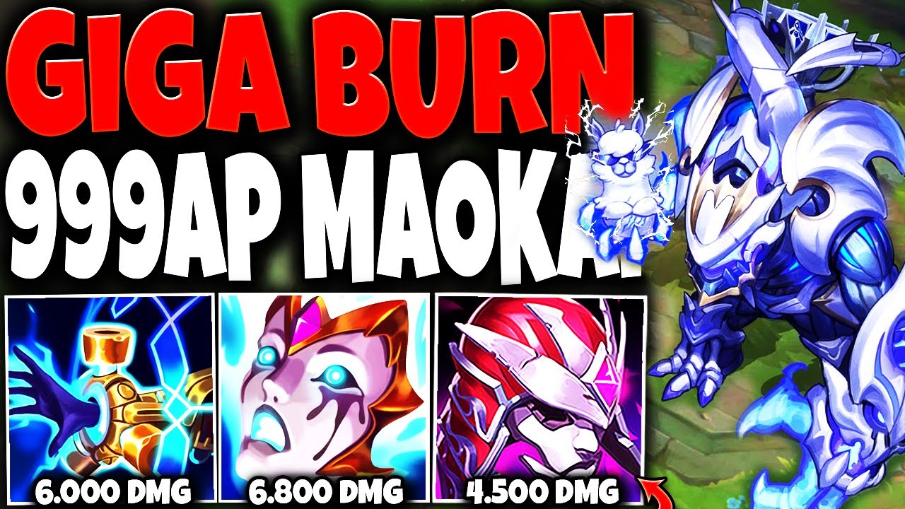 Meet the GIGA BURN MAOKAI BUILD: 4x Burn Effects + 999 AP + E = DEATH 💀🔥 LoL Top Maokai s13 Gameplay