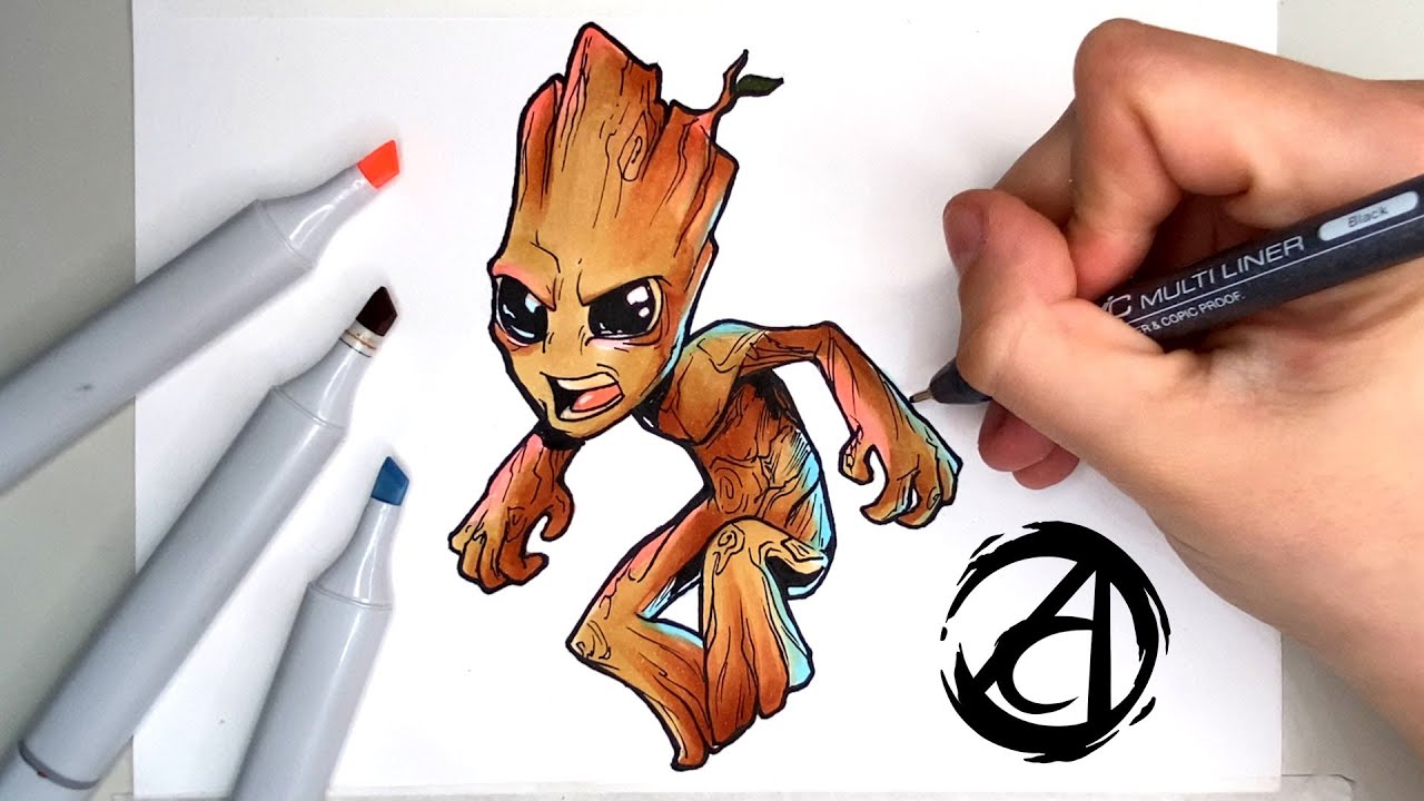 COMO DESENHAR O GROOT 🌱 com a Dai Oliveira