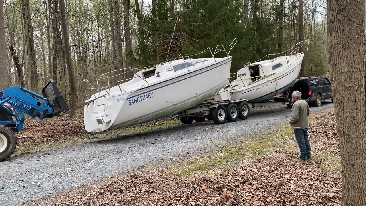 Recovering and crushing boats left in the woods 