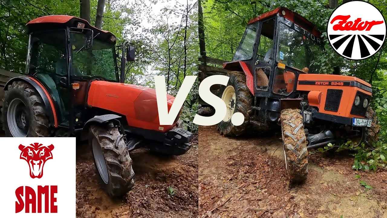 Zetor 5245 vs. Same Argon 80 - Poređenje: vožnja drva!