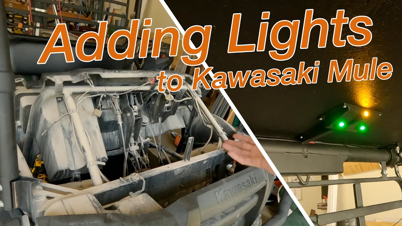 Снятие капота на Kawasaki Mule SX | Установка дополнительных фонарей (#40)