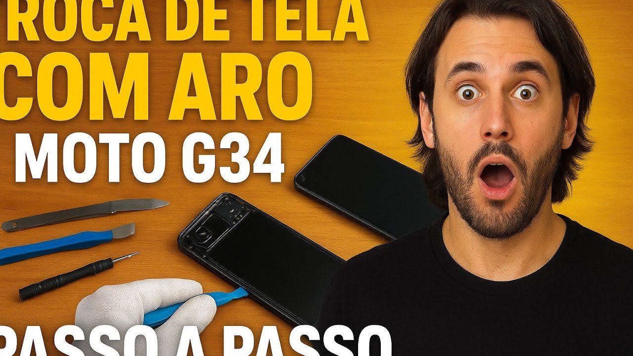 Troca de tela com aro moto g34(passo a passo)
