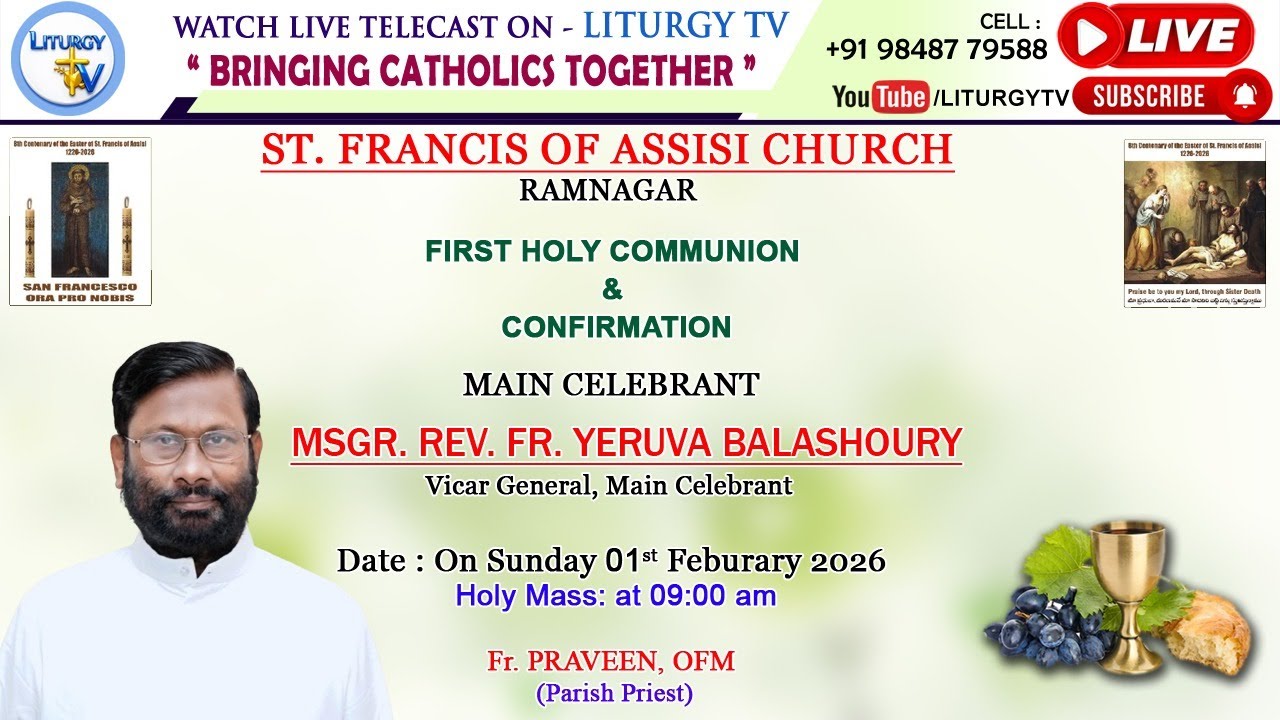 MSGR. REV. FR. YERUVA BALASHOURY | FIRST HOLY COMMUNION & CONFIRMATION  Holy Mass: 9 am| 1-2-26