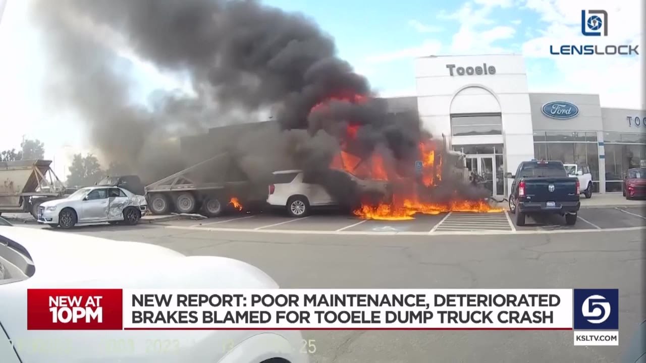 80% of brakes on semitruck that crashed into Tooele dealership were not functioning properly