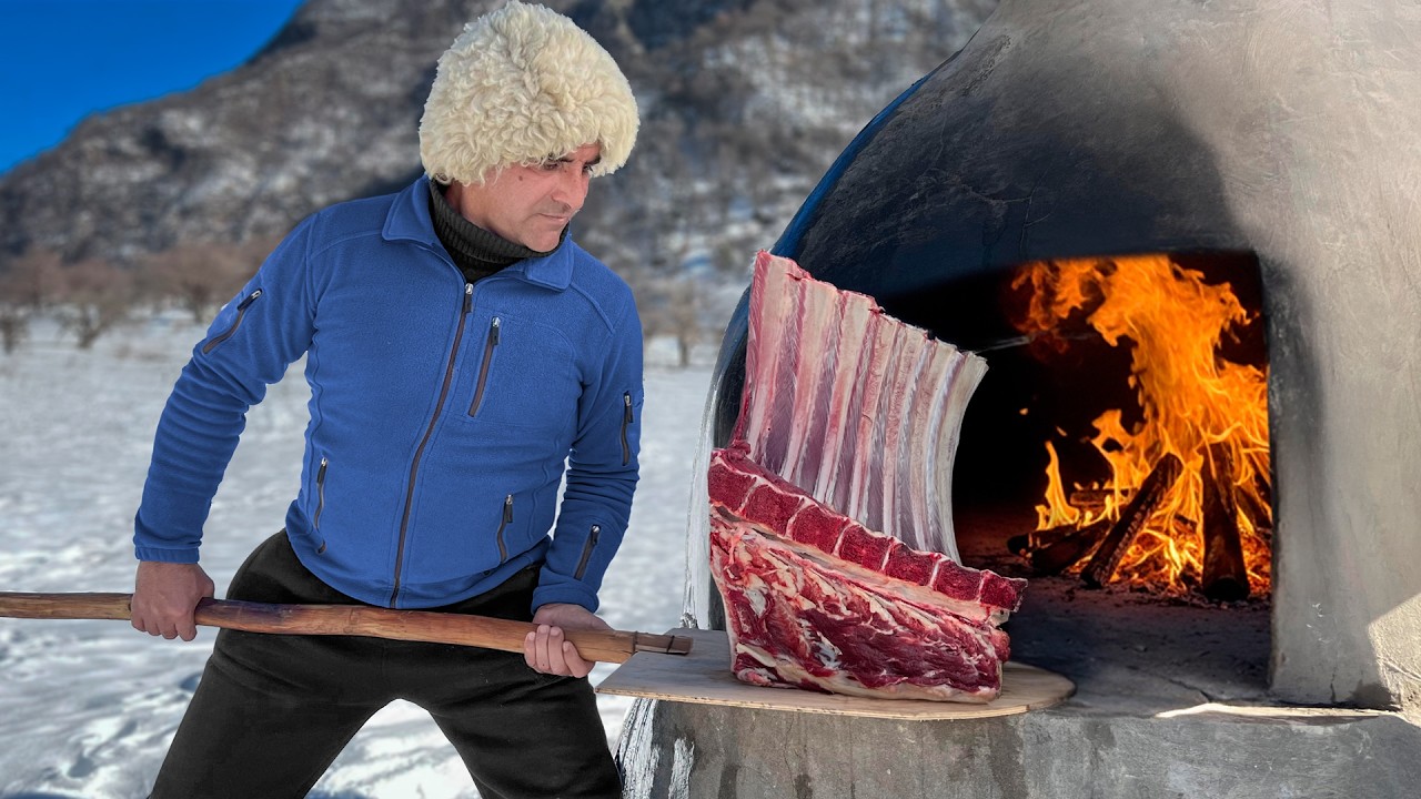 Costillas Jugosas Asadas En Horno De Pueblo