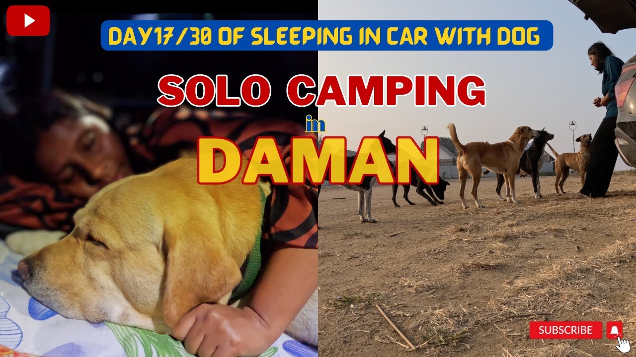 SOLO CAMPING IN DAMAN| POLICE WAS ALERT🚨and QUESTIONED ME👀 #travel #camping #daman #campervan #vlog