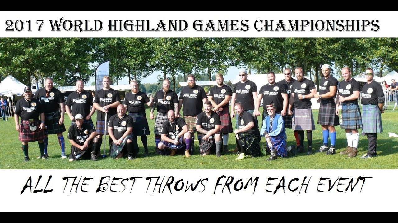 The winners of each event of the 2017 World Highland Games Championships.