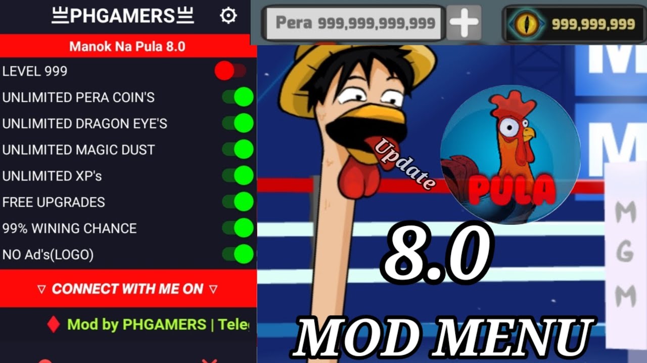 Manok Na Pula MOD  8.0 Menu, Unlimited, Max Level Update