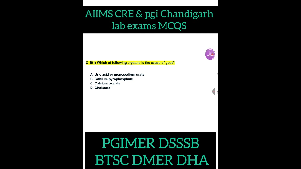 AIIMS CRE MCQs| Lab Technician MCQS | R D SIR |