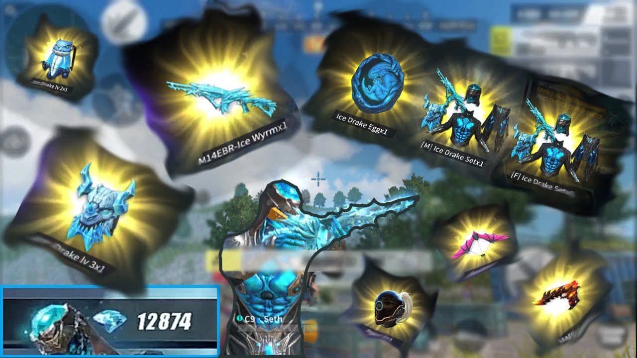 Spending 12,000 Diamonds New ROS UPDATE THE ICE DRAKE SET! + New M14 SKIN! Rules of Survival
