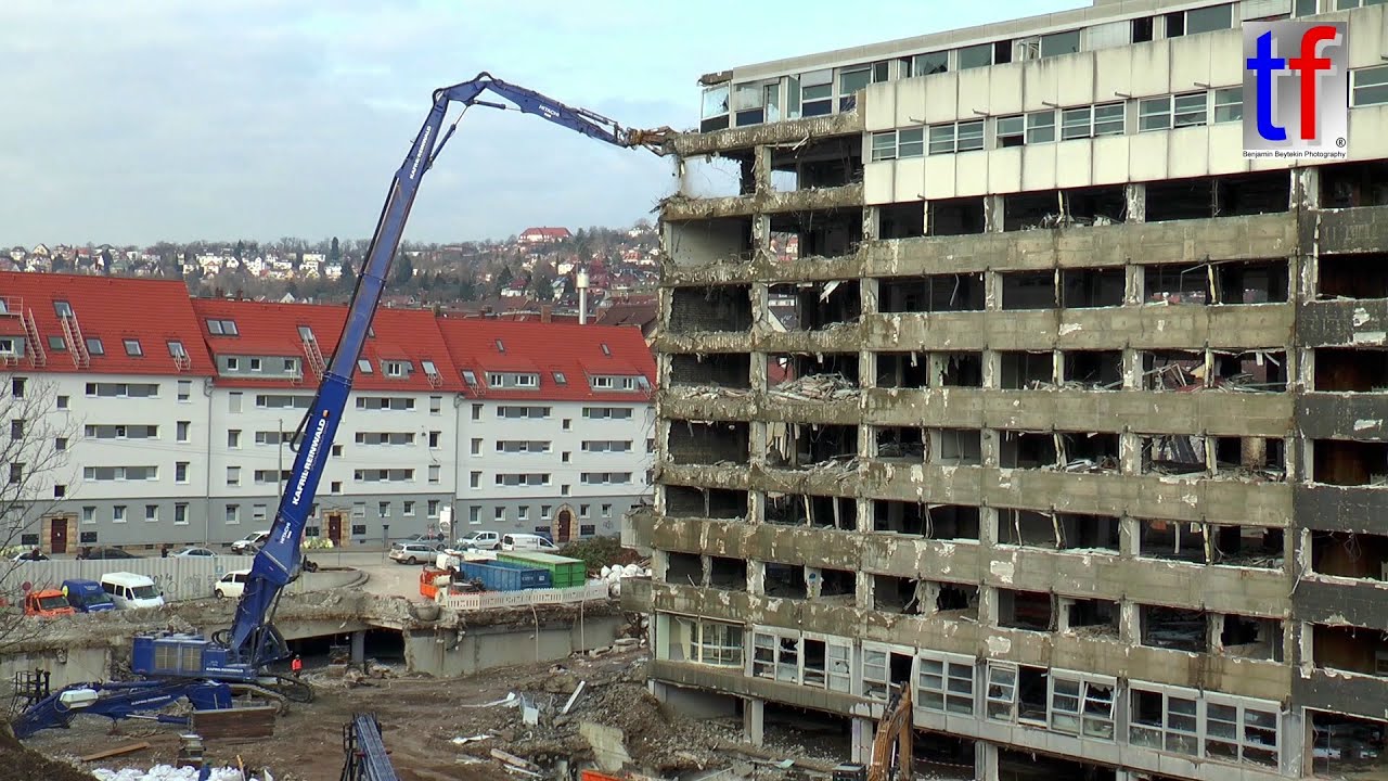 **HIGH-REACH DEMOLITION** Hitachi Zaxis 870 XXL  / Abbruch Olgäle Stuttgart, 18.02.2016.