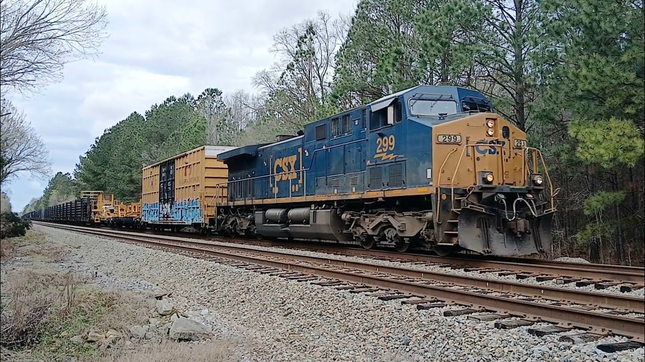CSXT 299 Leads CSX Train B529 At Chester SC On The Monroe Subdivision 