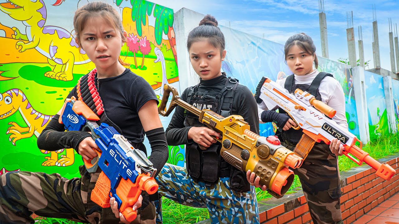 Xgirl Studio Money Battle SEAL X Girl Nerf Guns & SQUAD Girl Nerf War Battle, чтобы остановить пр...