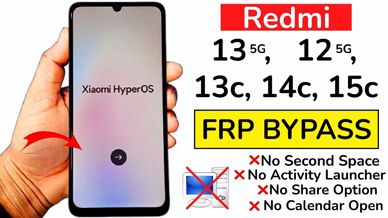 Xiaomi FRP Bypass 2026 🔓 Redmi 13C / 14C / 15 / 13 / 12 Google Account Unlock | No Second Space