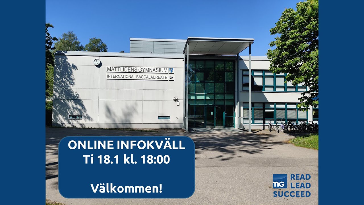Mattlidens gymnasium - infokväll 18.1.2022