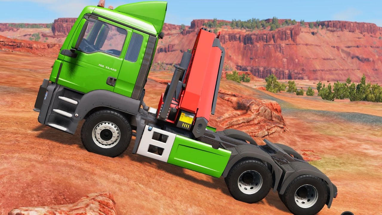 BeamNG Drive - MAN TGS Crane Semi Truck in Utah Part 2