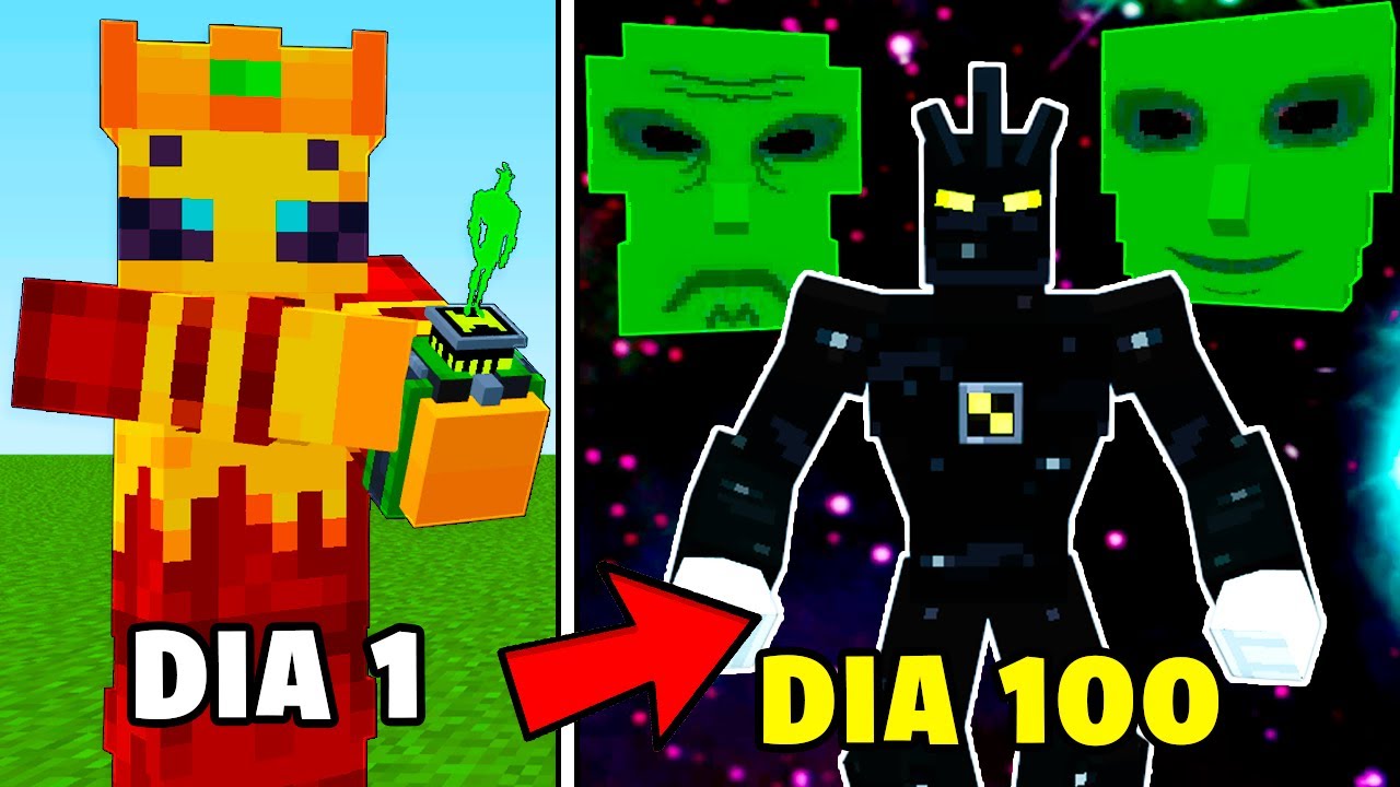 SOBREVIVI 100 DIAS COMO BEN 10 FORÇA ALIENÍGENA NO MINECRAFT