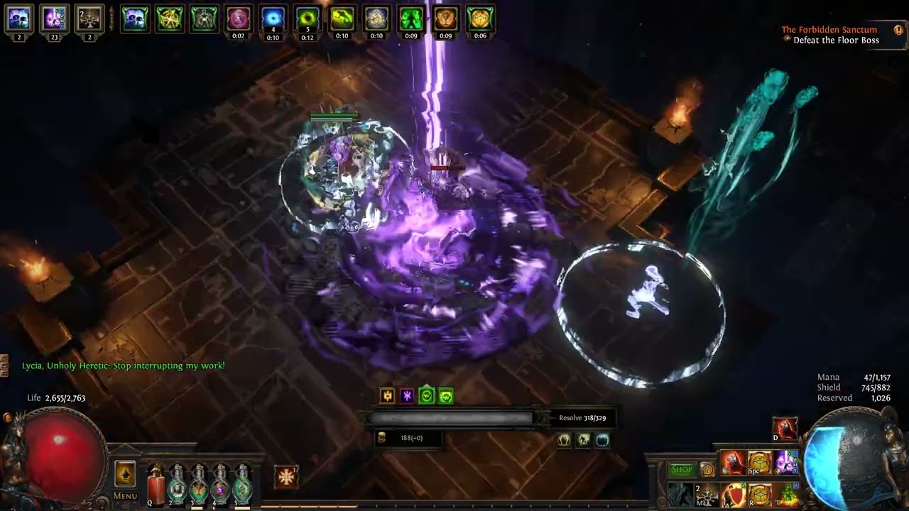 Showcase of Hex blast in Sanctum
