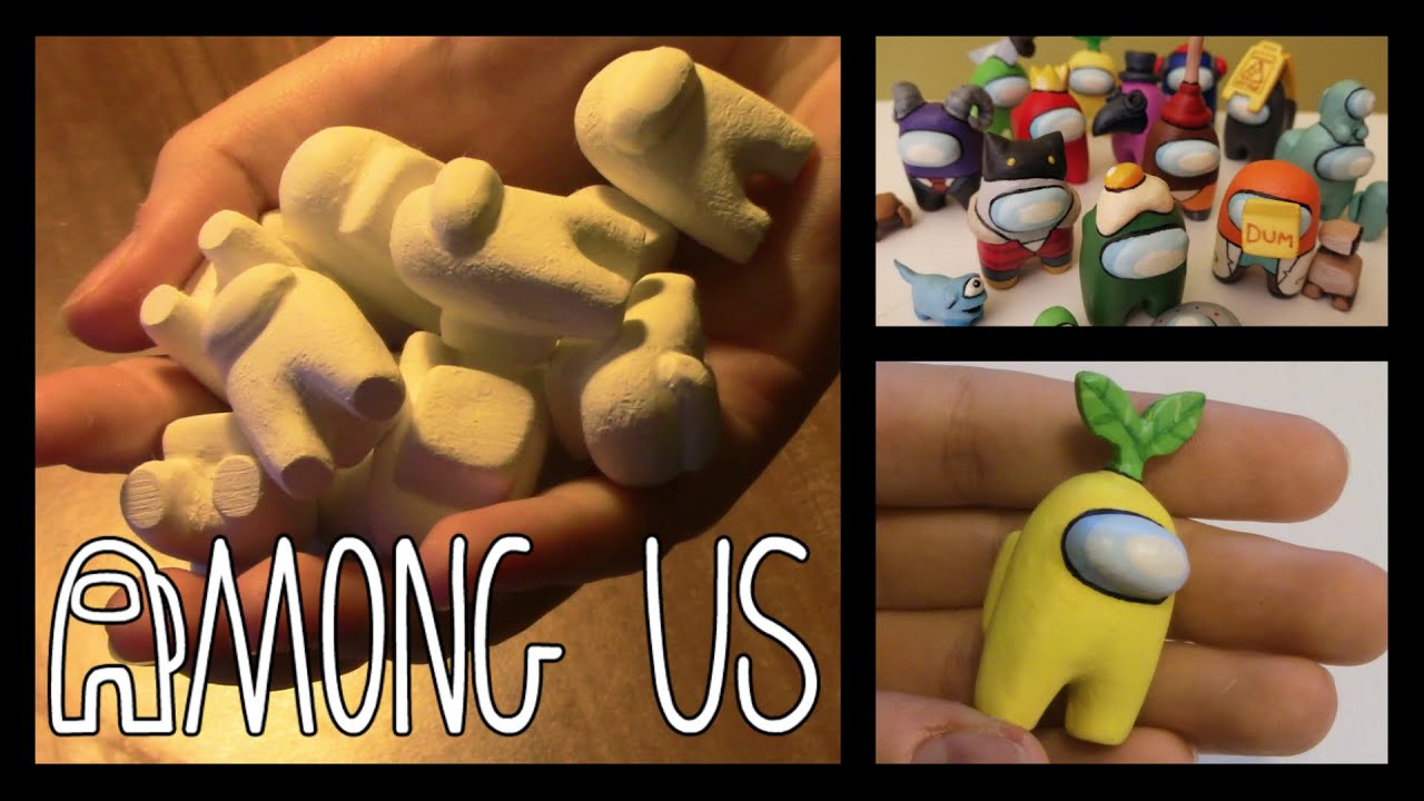 Making Mini Among Us Figures / DIY / Air dry clay / Tutorial
