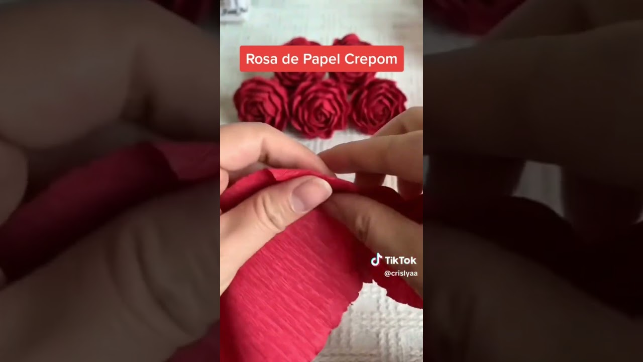 Rosa de papel crepe muy f&aacute;cil