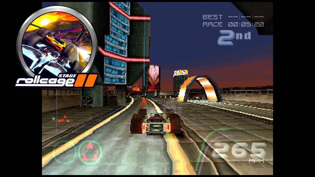Rollcage Stage II (PS1) - 2 Races Game Play