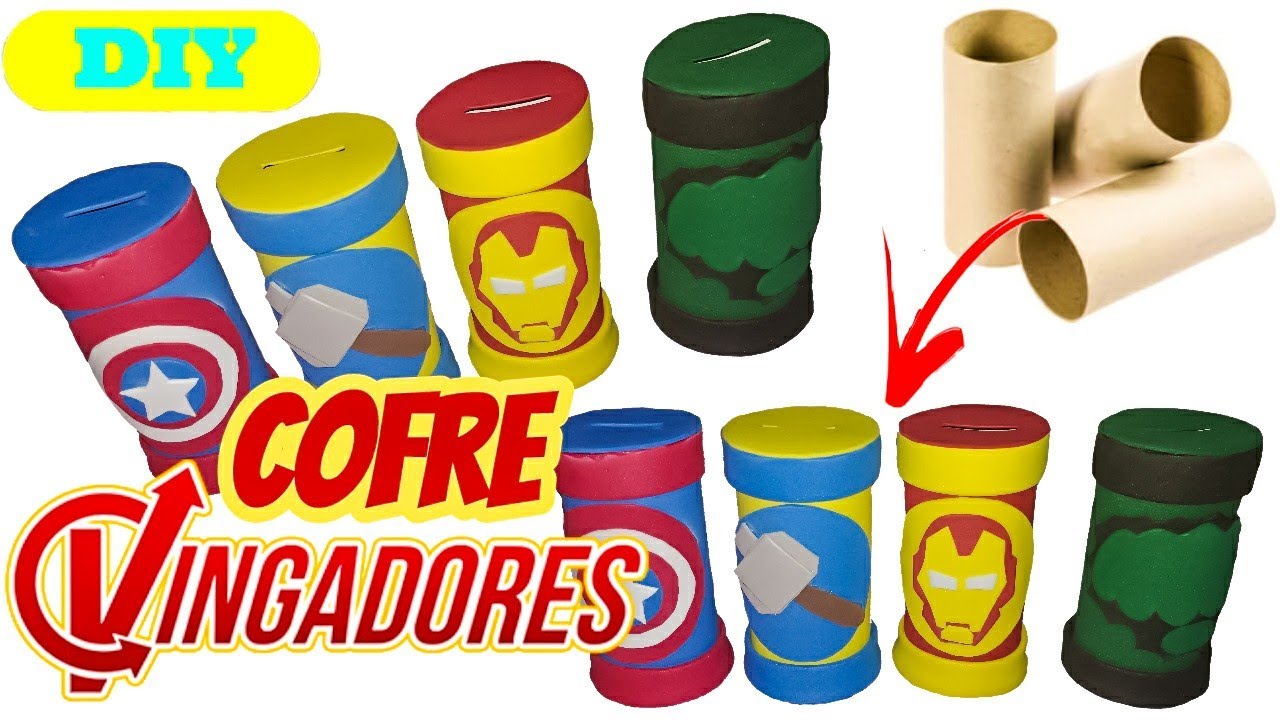 Lembrancinhas de aniversário cofre dos vingadores!