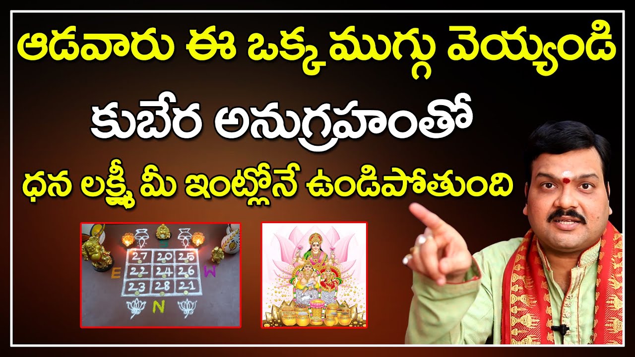 లక్ష్మీదేవి మీతోనే ఉండాలంటే | Machiraju Kiran Kumar Remedies | Kubera Muggu | Telugu Bhakthi