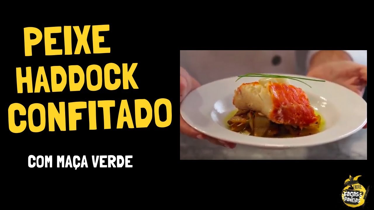 Peixe Haddock confitado com maçã verde