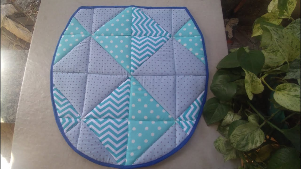 Jogo de Banheiro com Retalhos ( parte 1)  CAPA DA TAMPA DO VASO