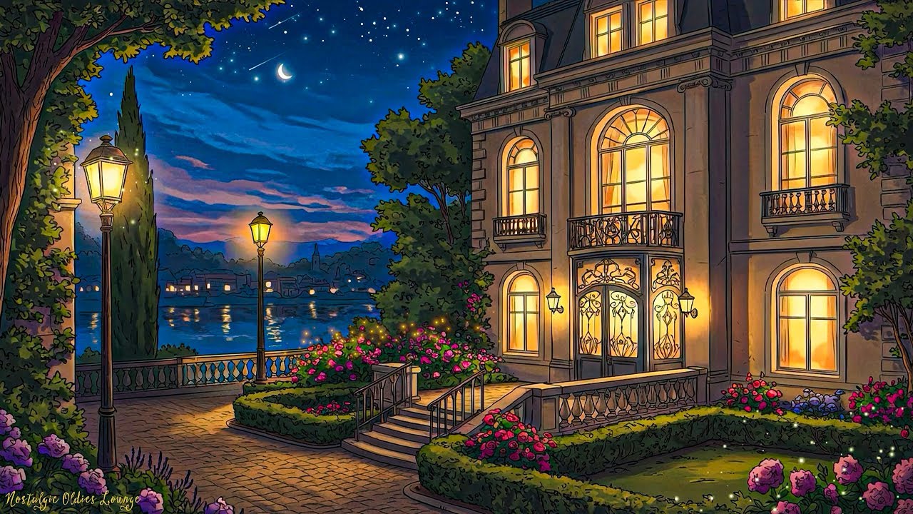 quiet paris night with 1930s nostalgic oldies playing in another room to unwind, sleep 🌙