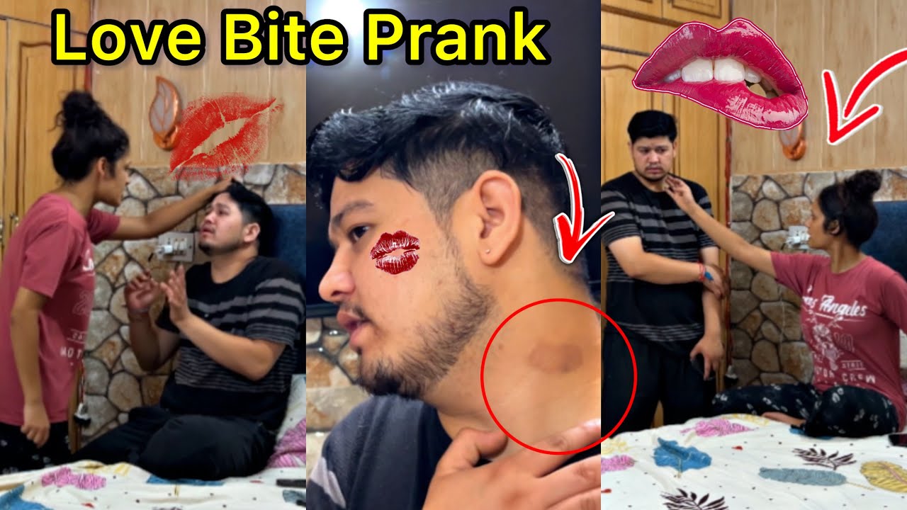 Girlfriend  Ne Kar Liye Love Bite 💋 || Love Bite Prank On Wife ||@NikkRichaVlogs