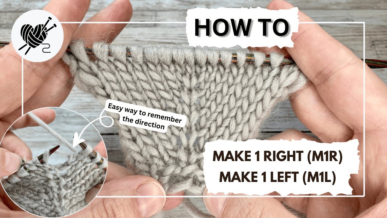 Make 1 Left (M1L) and Make 1 Right (M1R) Increases: Easy Step-by-Step Tutorial