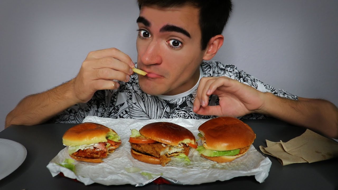 Wendy's VS. McDonald's VS. Burger King Chicken Sandwich Mukbang (ASMR)