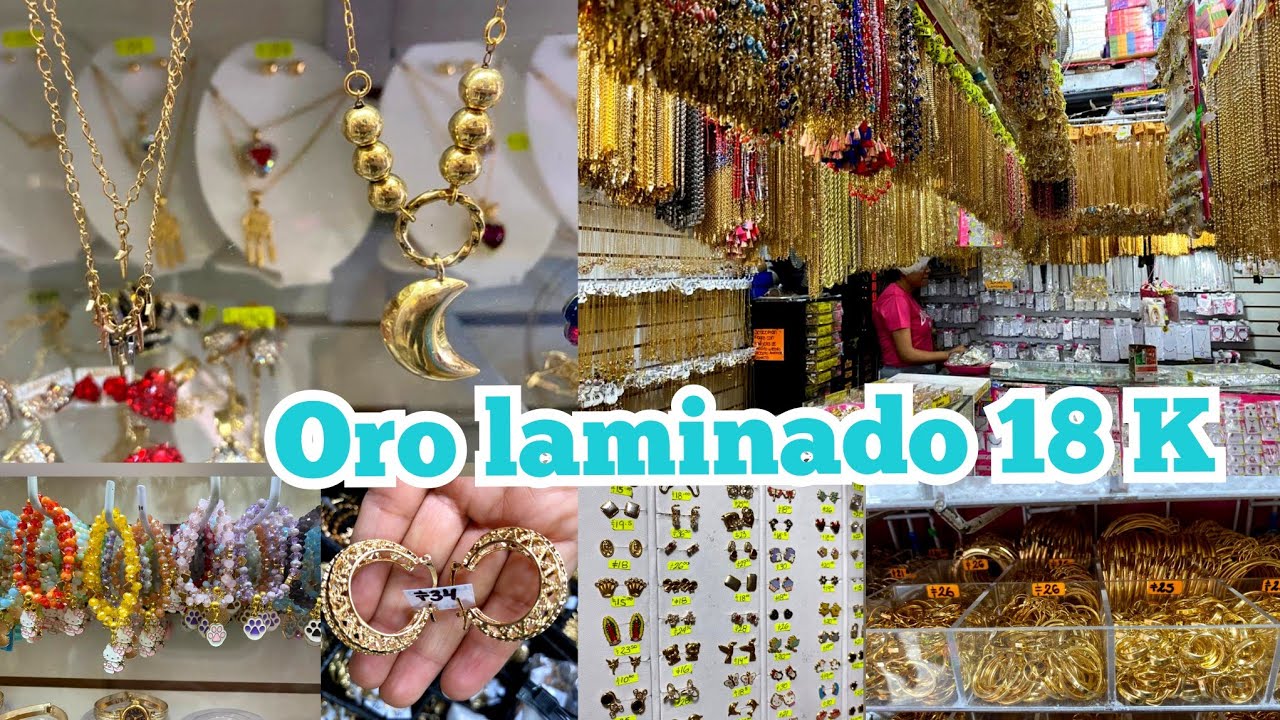 Mega Tienda de ORO LAMINADO 18 K 😱 A Precios BAJOS en el Centro | Arracadas, Semanarios, Dijes...